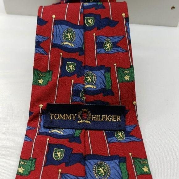 Tommy Hilfiger red countrys flags mens tie - Picture 4 of 5